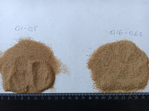 Кварцевый песок для площадок фр. 0,16-0,63 мм.  купить в Истре фото Камень Клуб