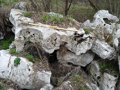 Kamenclub.ru: Выветренный известняк со мхом фр. 100-500 мм.  купить в Истре известняк серый белый зеленый валун известняковый крупный 10000 руб/т   фото КАМЕНЬ КЛУБ