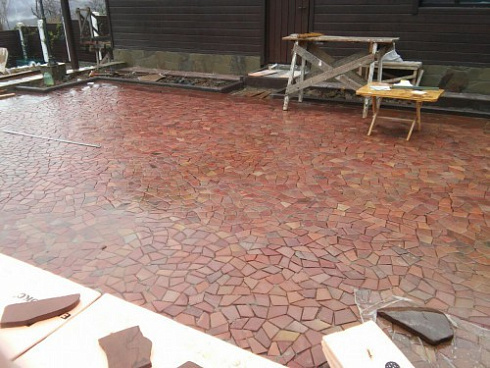 Kamenclub.ru: Песчаник брусчатка (Готика) art PSK-L-01  купить в Истре    2600 руб/кв.м    фото КАМЕНЬ КЛУБ